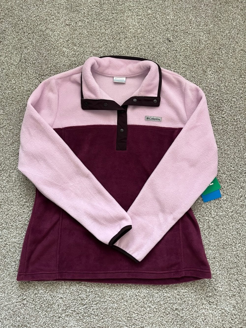Columbia Purple Benton Springs Half Snap Pullover Fleece II Size XL